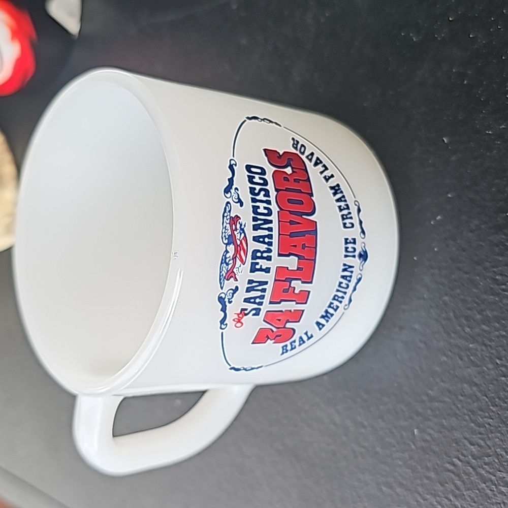 Federal Milk Glass Mug San Francisco 34 Flavors